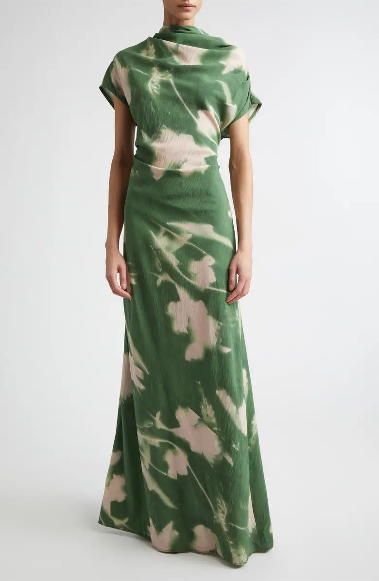 Abstract Floral Asymmetrical Dress - The Lake Forest Shop