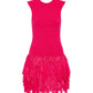 Rushes Fringe Mini Dress Deep Fushia