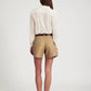 SPRWMN Khaki Leather Trouser Shorts