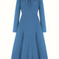 Belgium Dress in Indigo Double Crepe