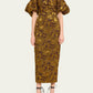 Puff sleeve sheath dress