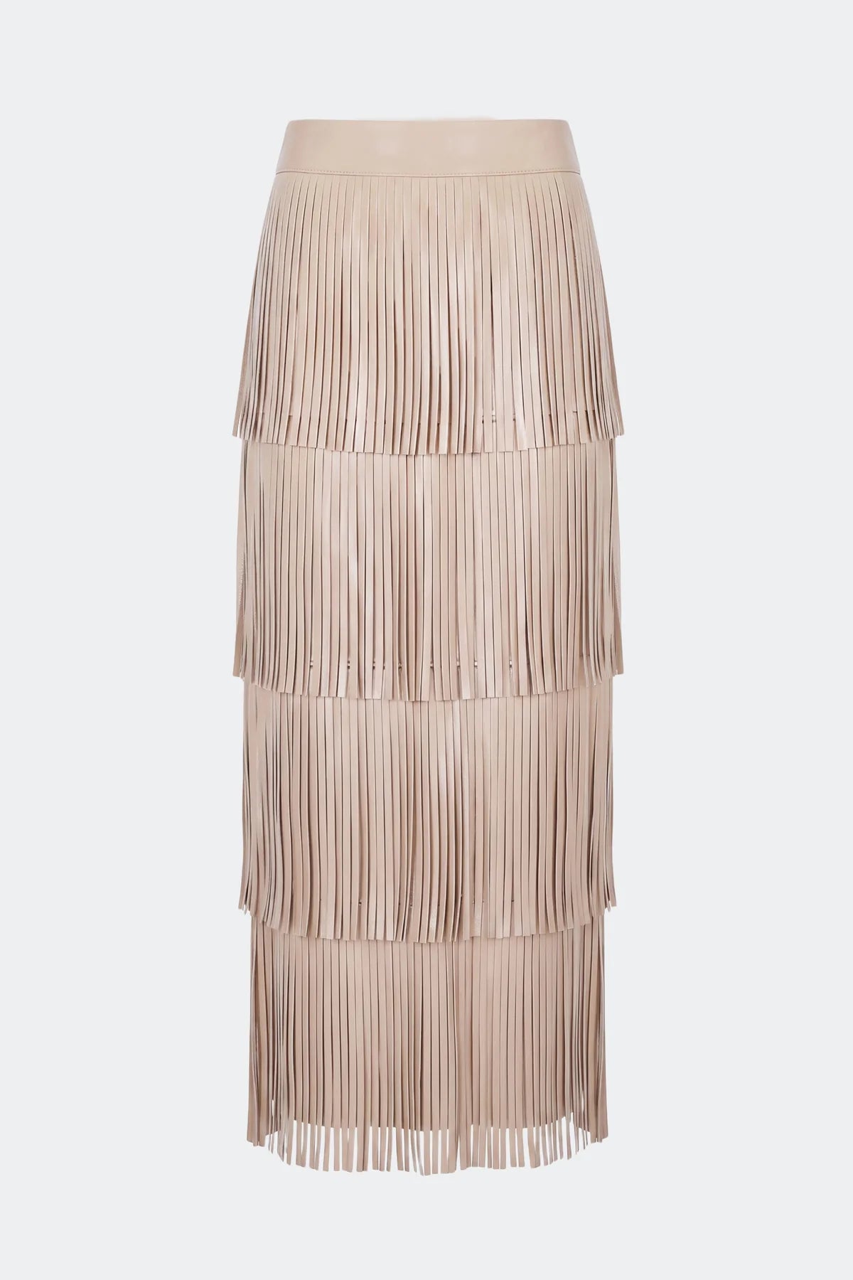 Za Za Vegan Leather Fringe Skirt