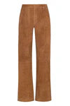 SPRWMN Dark Cognac Suede Straight Leg Trouser