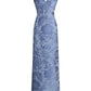 Floral Fil Coupe V-Neck Gown