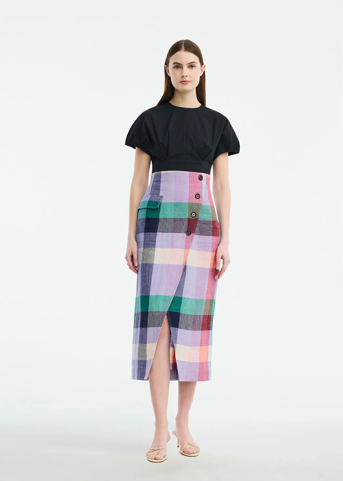 Plaid Asymmetrical Skirt - The Lake Forest Shop