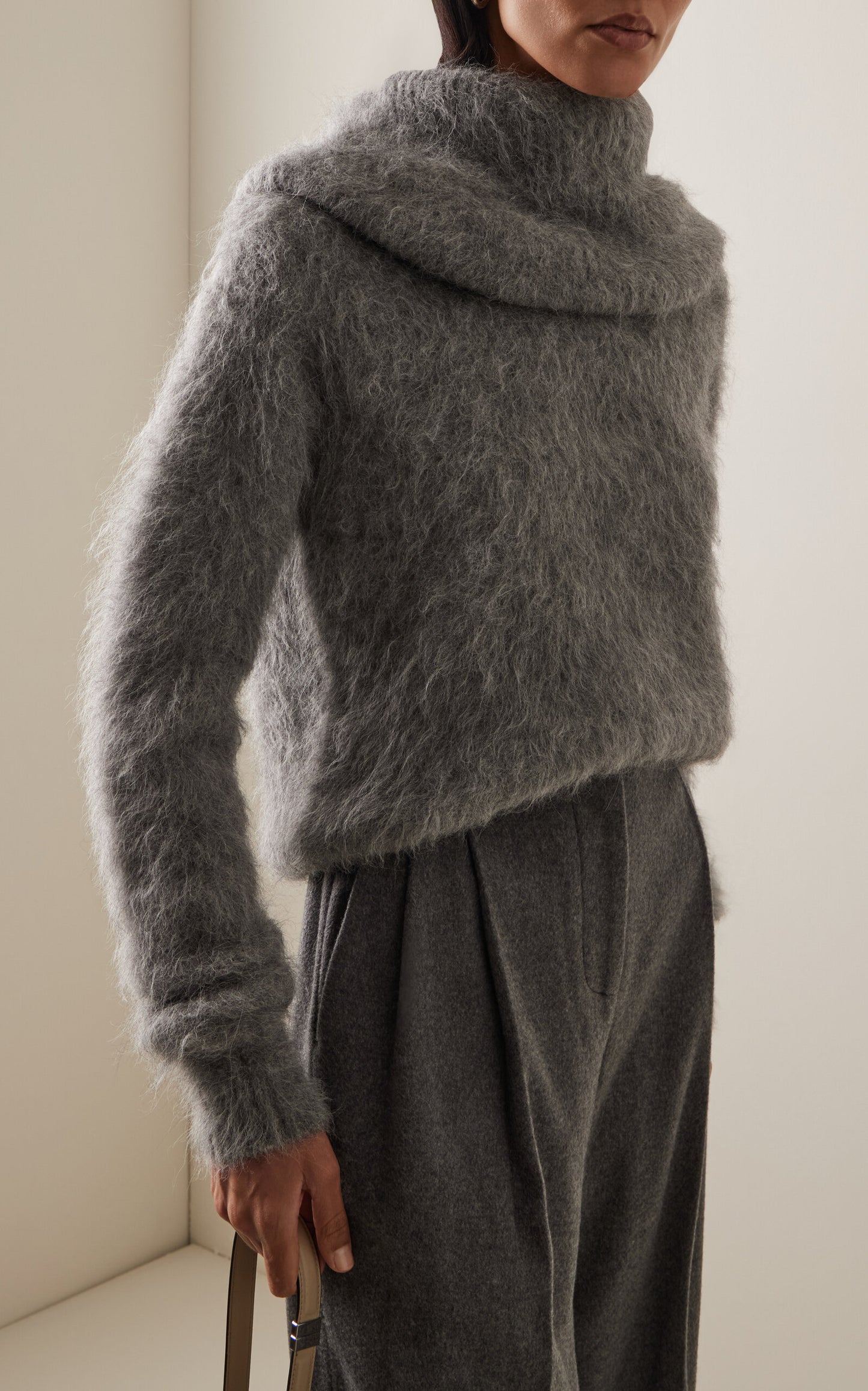 Funnel Alpaca-Blend Knit Sweater