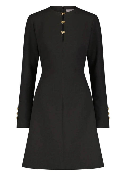 Long sleeve bow detail dress