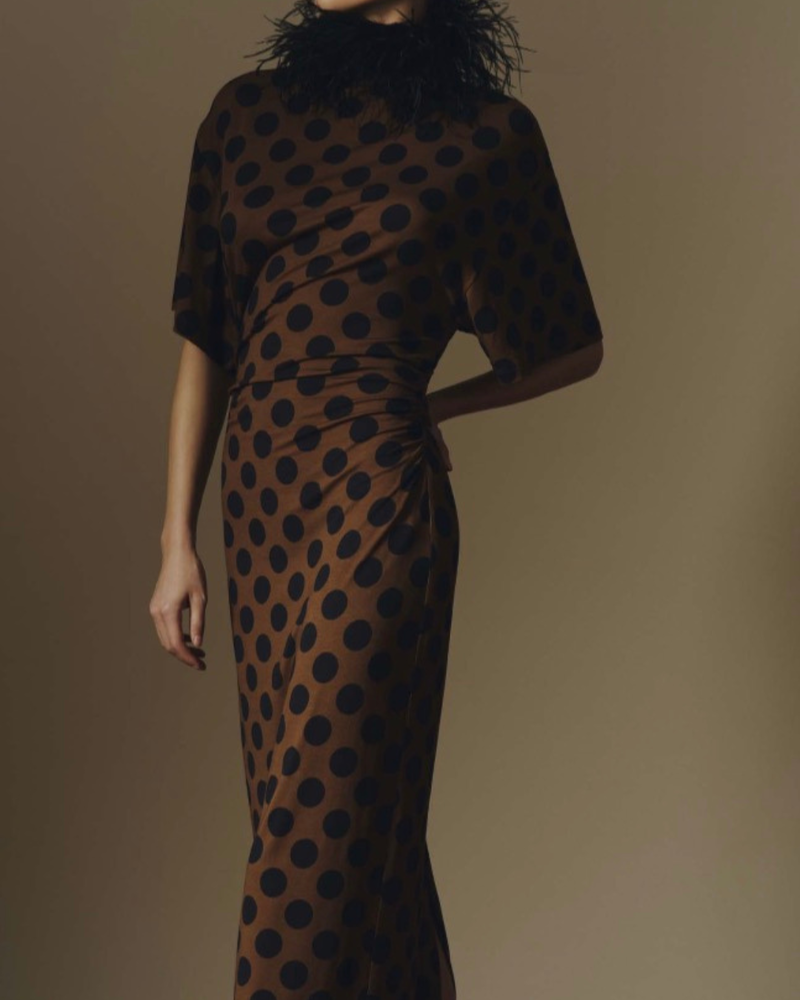 Polka Dot Turtleneck Dress