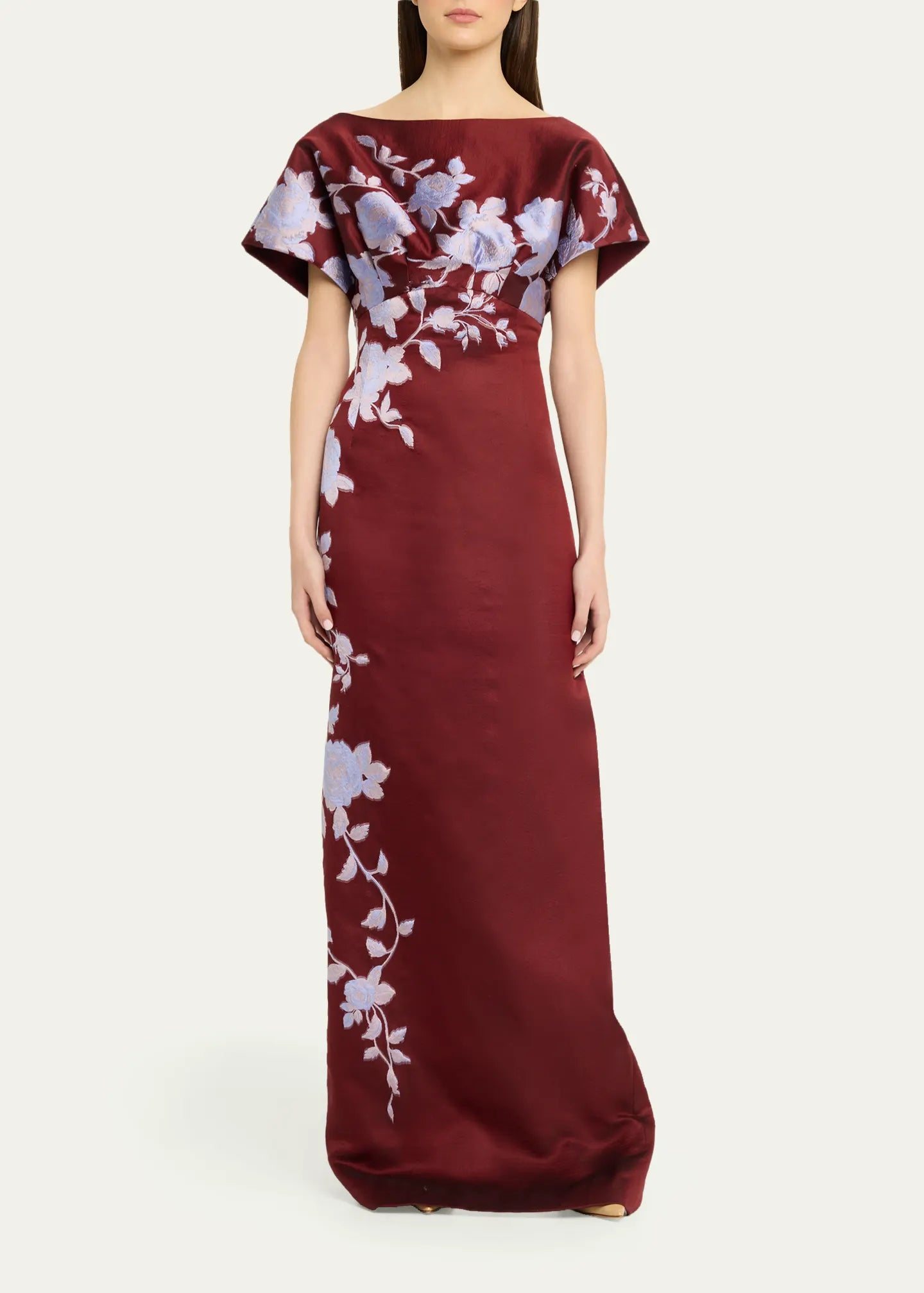 Rose Fil Coupe Column Gown
