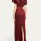 Rose Fil Coupe Column Gown