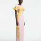 Rose Fil Coupe Column Gown