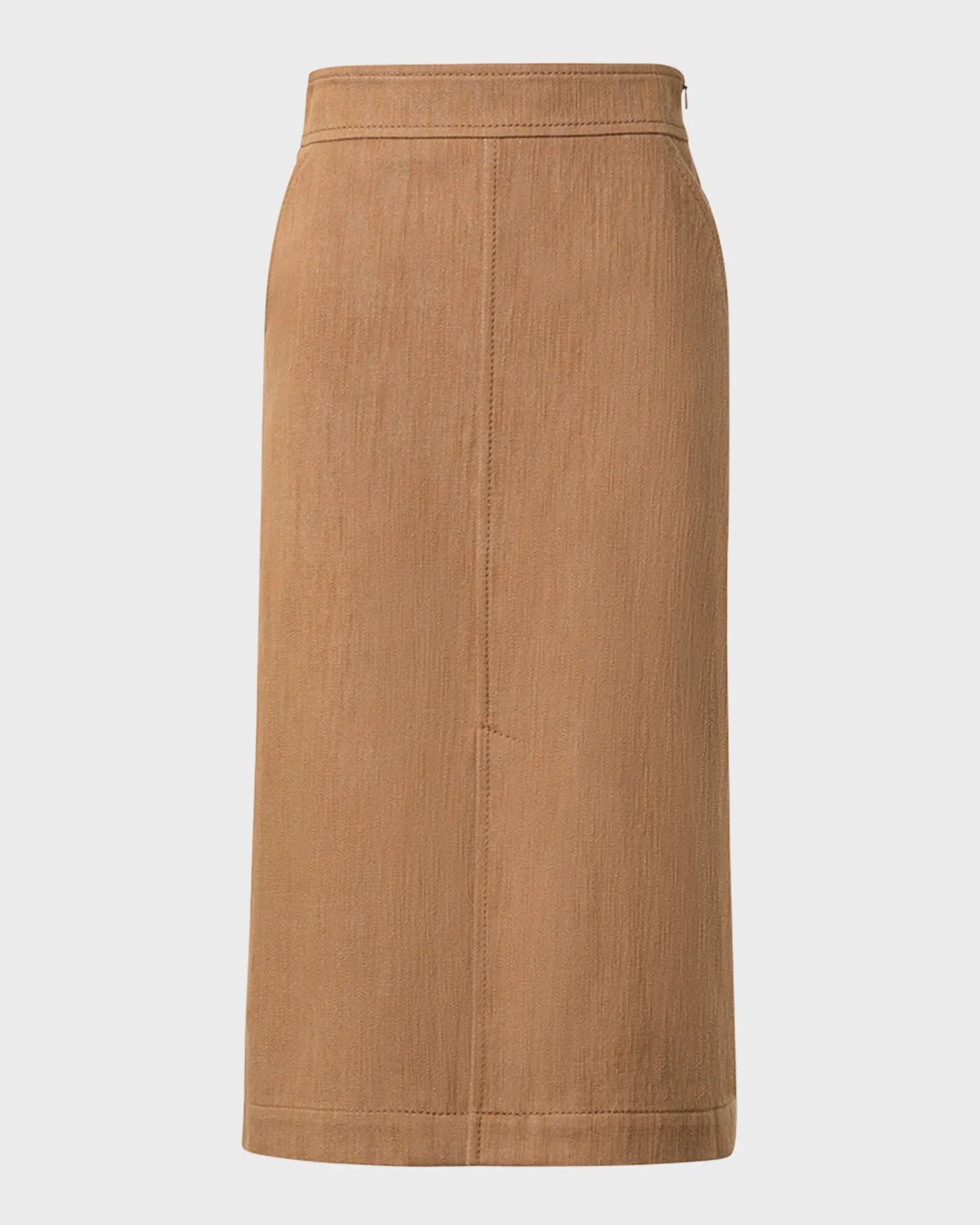 Akris punto Washed Denim A-Line Midi Skirt Caramel