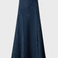 Akris punto Winter Denim Flared A-Line Midi Skirt