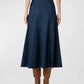 Akris punto Winter Denim Flared A-Line Midi Skirt