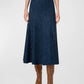 Akris punto Winter Denim Flared A-Line Midi Skirt