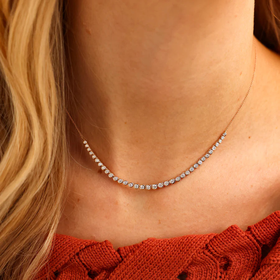 Dana Rebecca Designs Lulu Jack Graduating Bezel Tennis Necklace