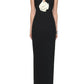 Strapless Monochrome Flower Gown