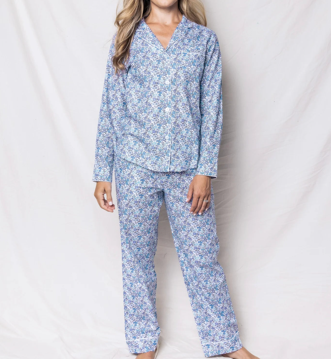 Petite Plume Pajama Set in Fleurs d'Azul Blue