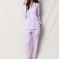 Petite Plume Pajama Set in French Ticking Lavender