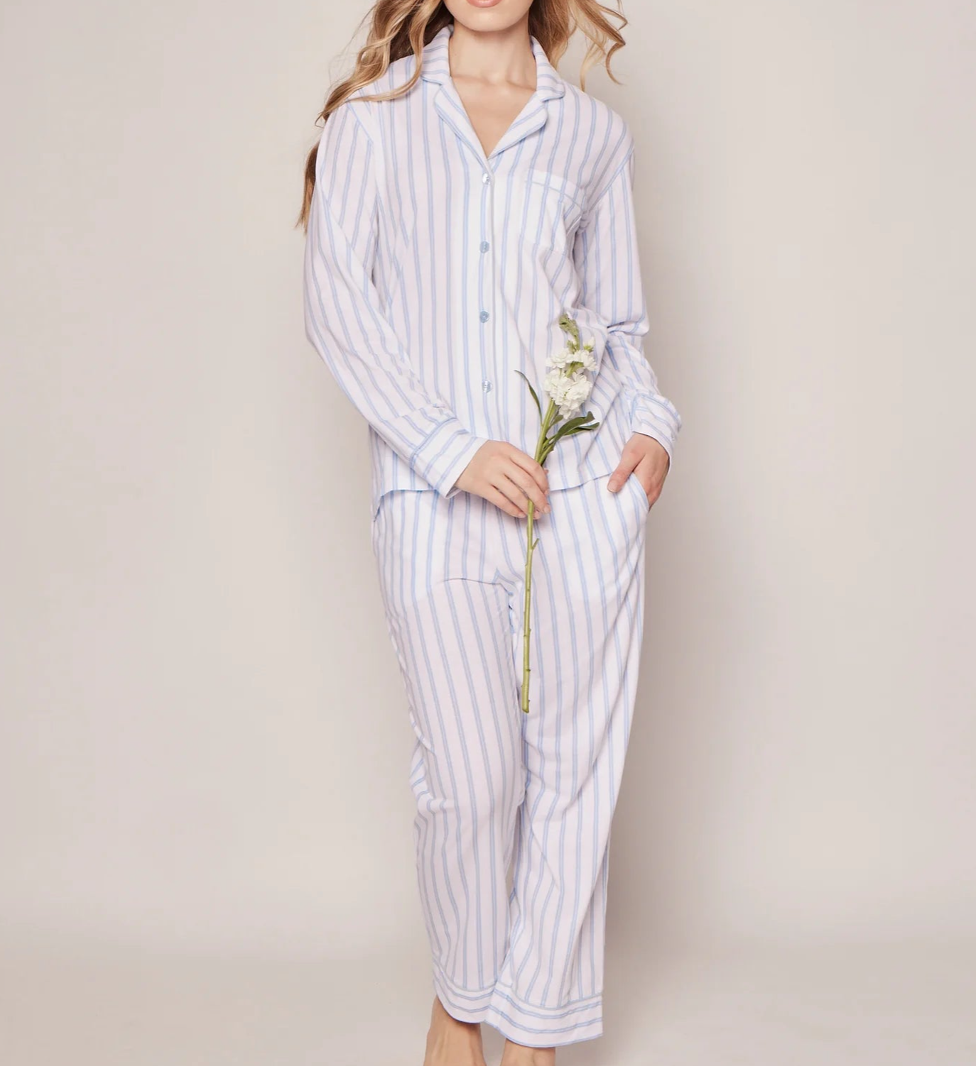 Petite Plume Pajama Set Striped Periwinkle