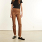 SPRWMN Leather Ankle Flares in Walnut with Princess Seams