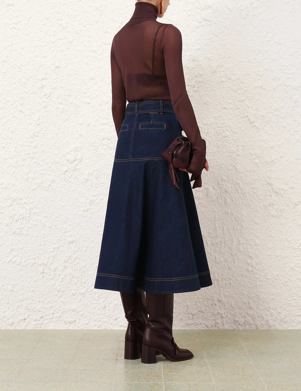 Denim Midi Skirt
