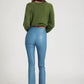 SPRWMN Leather Ankle Flare Pant in Chambray Blue