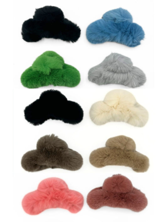 Large Fur Hair Clip